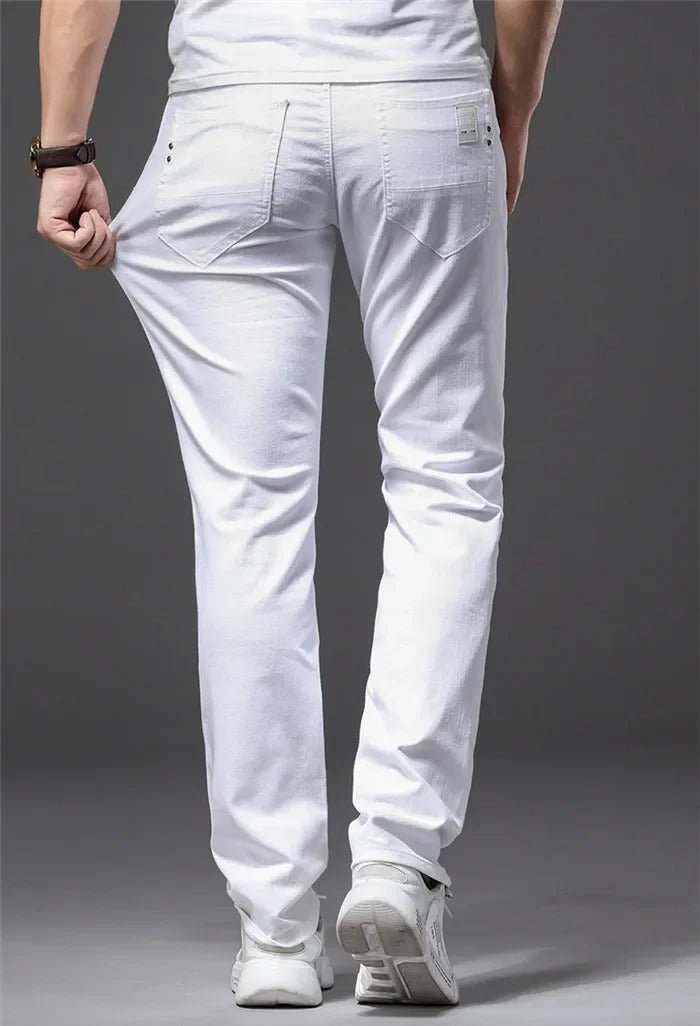 Luvik | Miesten Classic White Slim Fit farkut