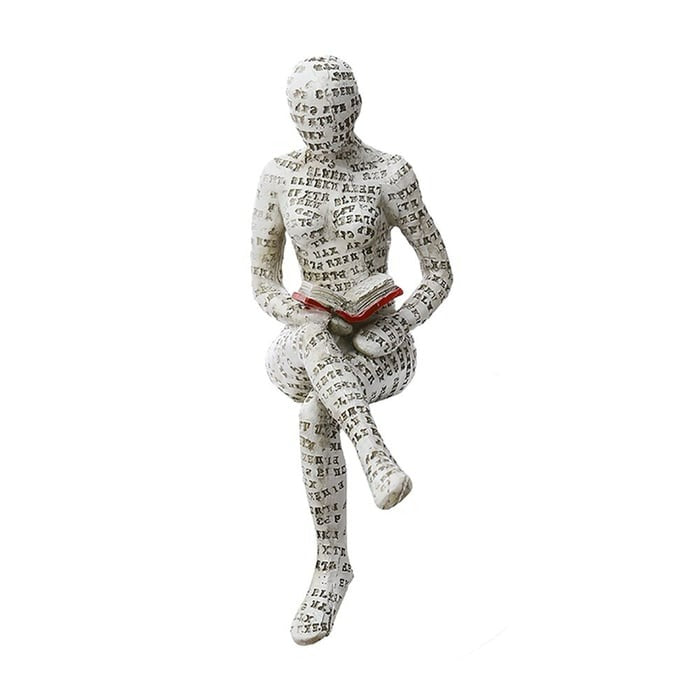 Resin Moderne Lesende Kvinne Statue Ornament i Form av en Lærer | Luvikno