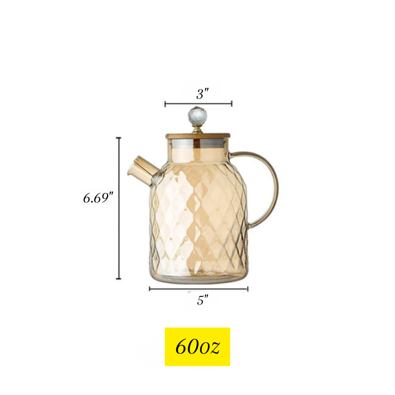 Diamond Texture Surface Glass Kettle Varmeresistent Tykk Glass | Luvikno