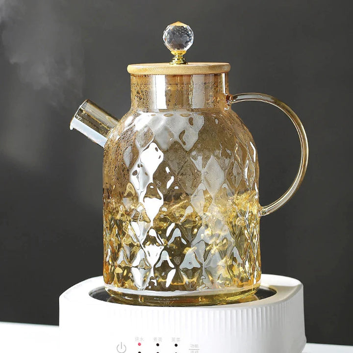 Diamond Texture Surface Glass Kettle Varmeresistent Tykk Glass | Luvikno