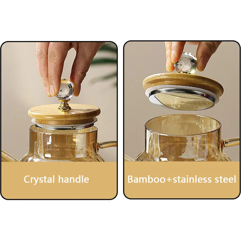 Diamond Texture Surface Glass Kettle Varmeresistent Tykk Glass | Luvikno