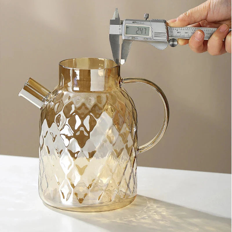 Diamond Texture Surface Glass Kettle Varmeresistent Tykk Glass | Luvikno