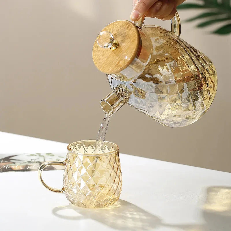 Diamond Texture Surface Glass Kettle Varmeresistent Tykk Glass | Luvikno