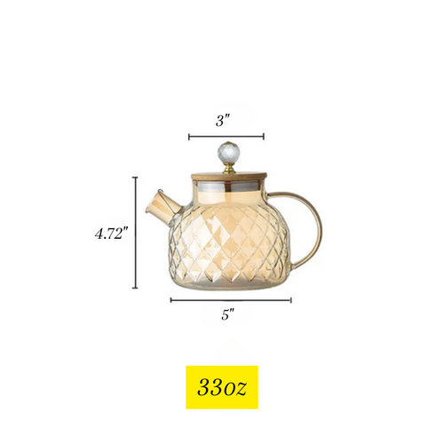 Diamond Texture Surface Glass Kettle Varmeresistent Tykk Glass | Luvikno