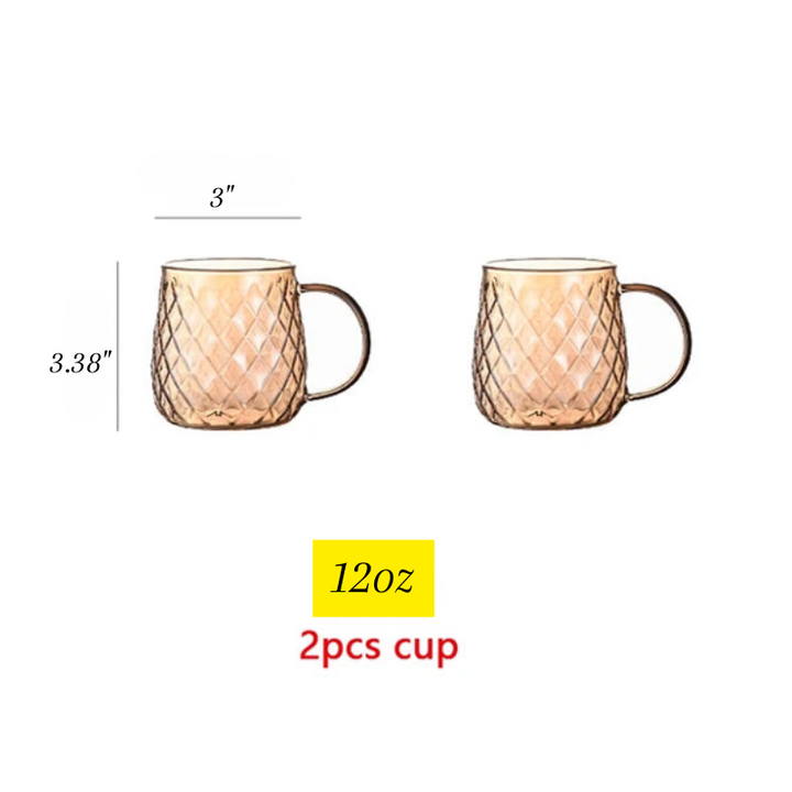 Diamond Texture Surface Glass Kettle Varmeresistent Tykk Glass | Luvikno