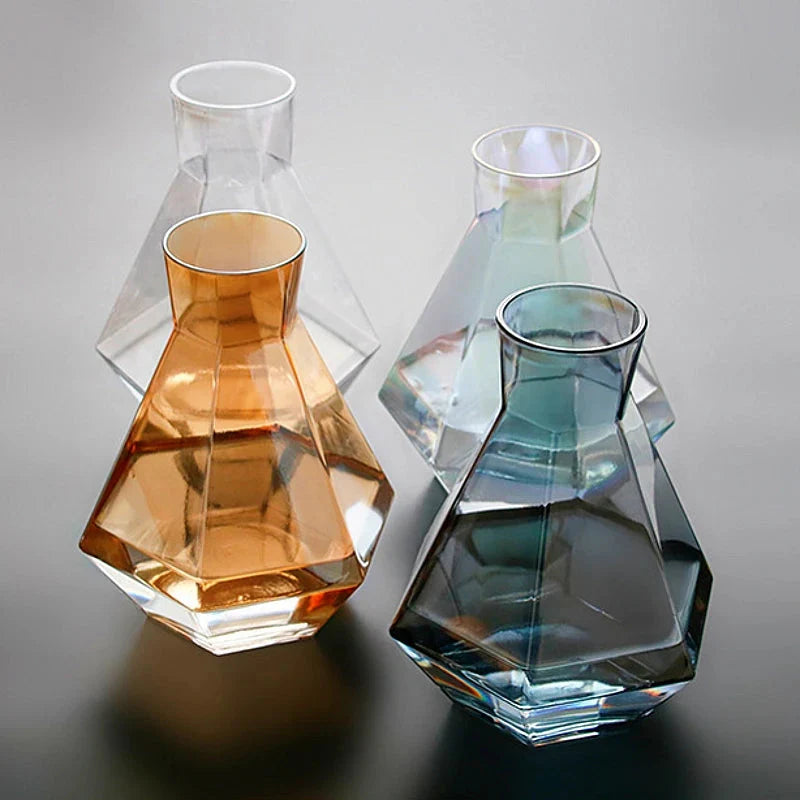 Diamond Type Glass Water Bottle Pitcher Drinkware Creative Drinkware | Luvikno