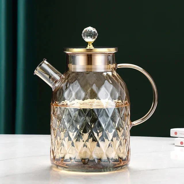 Diamond Type Glass Water Kettle Creative Glass Kettle Bottle | Luvikno