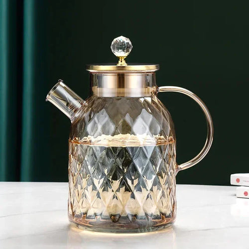 Diamond Type Glass Water Kettle Creative Glass Kettle Bottle | Luvikno
