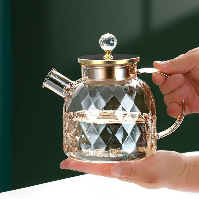Diamond Type Glass Water Kettle Creative Glass Kettle Bottle | Luvikno