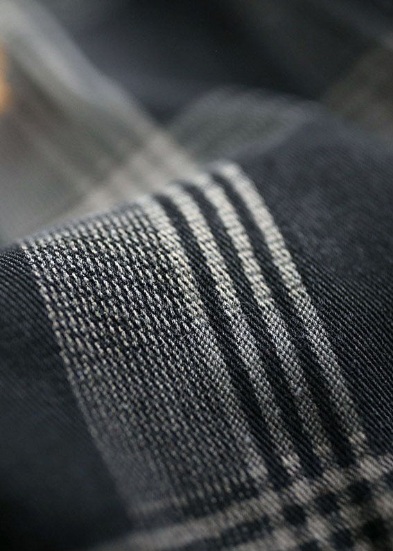 Luvik | Mustalla Peter Pan -kauluksella varustetut ruudulliset denimgodet