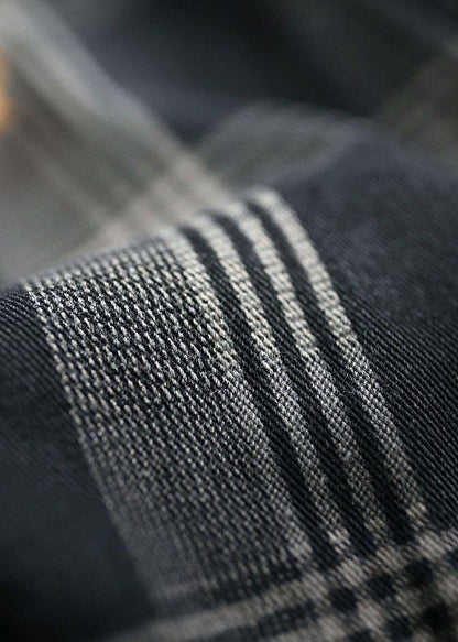 Luvik | Mustalla Peter Pan -kauluksella varustetut ruudulliset denimgodet