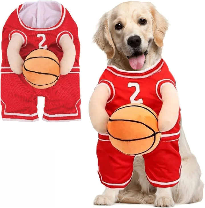 Luvikno | PawChic Luxe Hund Basketball Sett | Stilfullt antrekk med matchende ball for aktive valper
