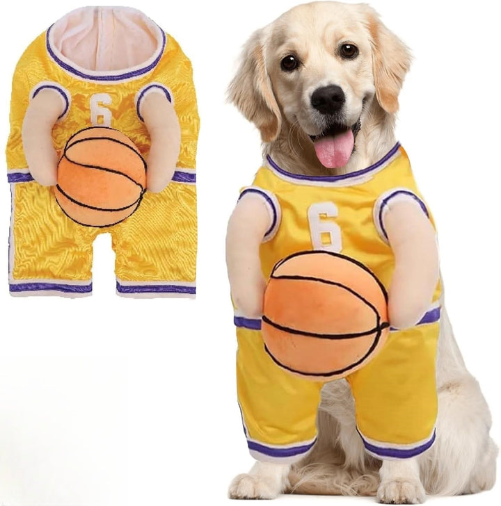 Luvikno | PawChic Luxe Hund Basketball Sett | Stilfullt antrekk med matchende ball for aktive valper