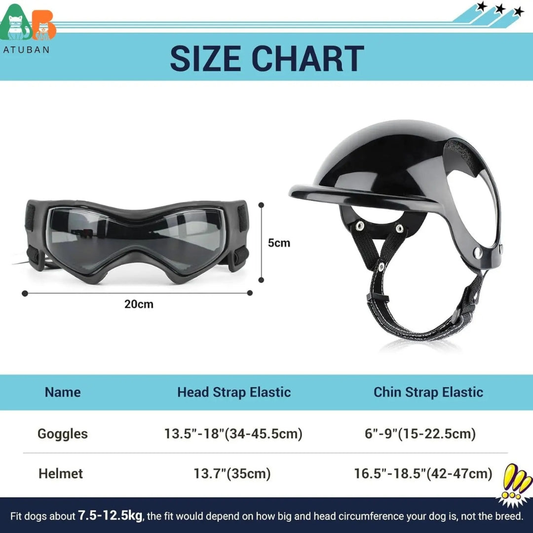 Hundehjelm og Goggles - RiderPaw Luvikno