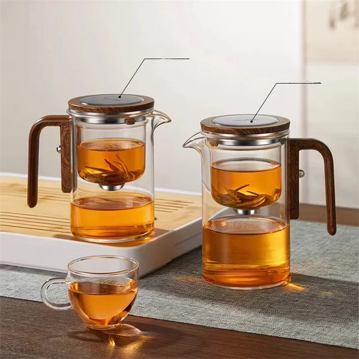 TheePuur Glassfera – Glass Teapot med løs filter for varm og kald te | Luvikno