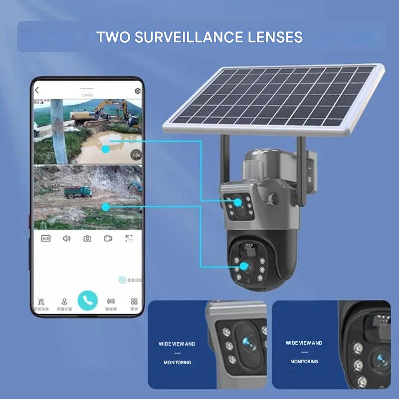 DualGuard Solar 4K – Trådløs 4K sikkerhetskamera med solcellepanel og 4G | Luvikno