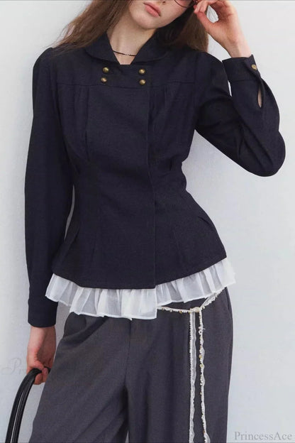 Luvik | Rinta Denim Pleated Slim Takki