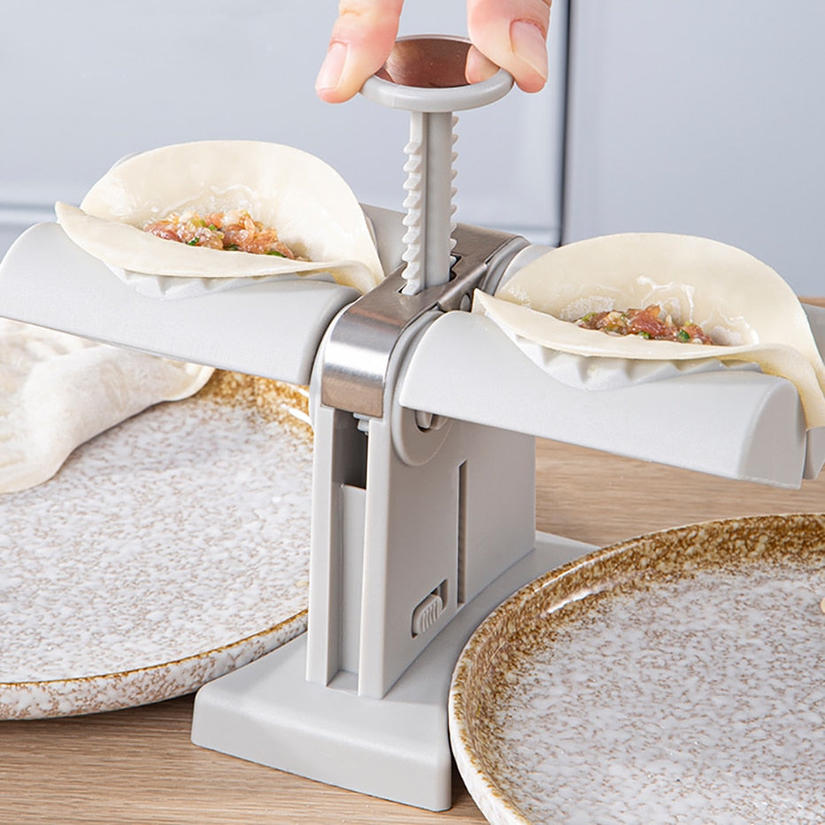 Dobbelt Hoder Automatisk Dumplingsmaking Mold Manuell Pressmaskin | Luvikno