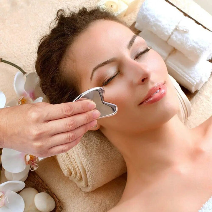 Sculpt - Farvel spenninger - rynker fjernet - Gua Sha i rustfritt stål | Luvikno