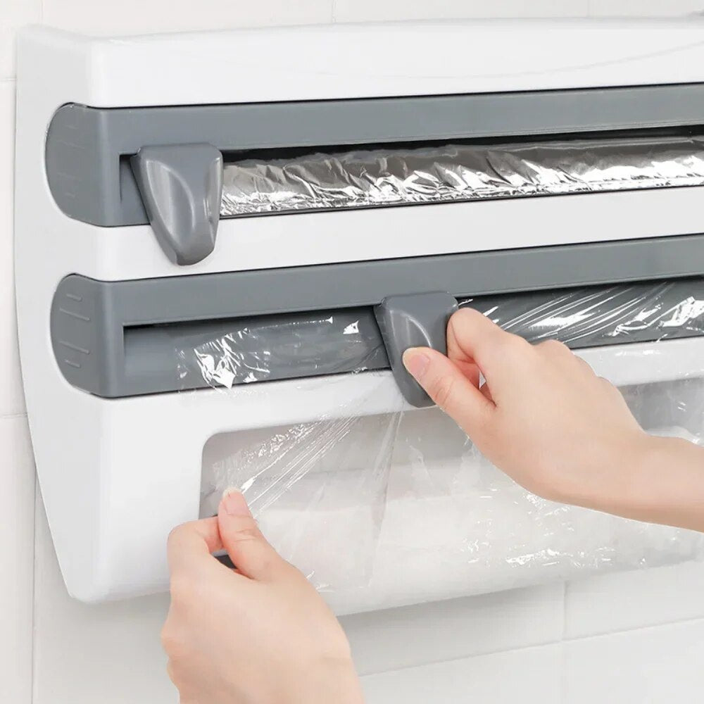 - Praktisk dispenser - Plastfolie og kjøkkenrull - Plassbesparelse | Luvikno