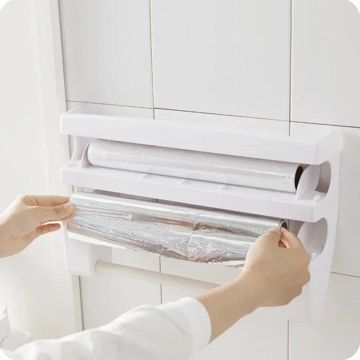 Luvikno | WrapHub - Praktisk dispenser - Matinnpakning og papirhåndklær - Plassbesparende