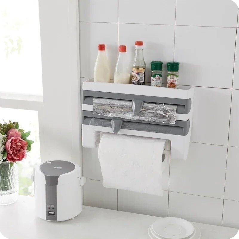 - Praktisk dispenser - Plastfolie og kjøkkenrull - Plassbesparelse | Luvikno