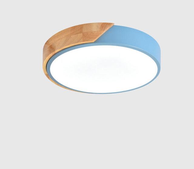 Minimalistisk Rund LED Taklampe med Tredekor – Moderne Design, Dimbar | Luvikno