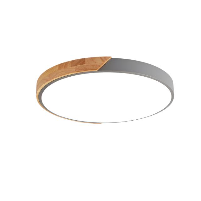 Minimalistisk Rund LED Taklampe med Tredekor – Moderne Design, Dimbar | Luvikno