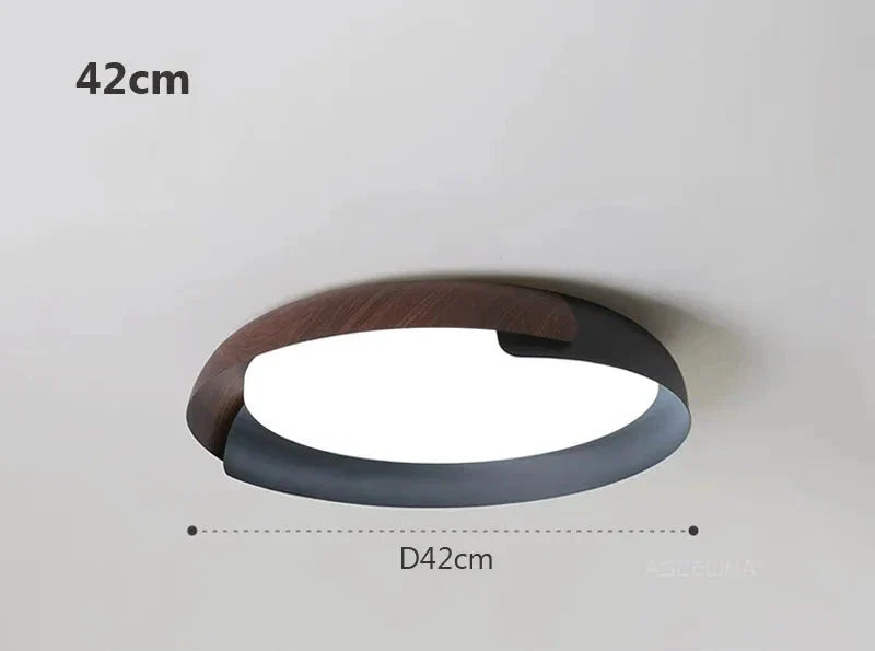Moderne taklampe med trefinish – Stilfull LED-belysning for stue | Luvikno