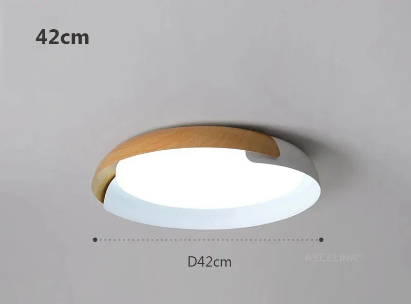 Moderne taklampe med trefinish – Stilfull LED-belysning for stue | Luvikno