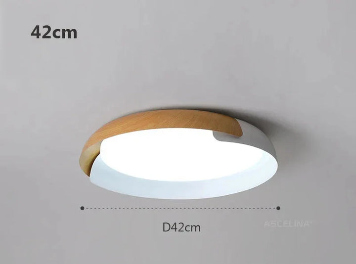 Moderne taklampe med trefinish – Stilfull LED-belysning for stue | Luvikno