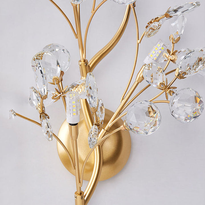 Moderne Blomster Vegglampe laget av Krystall – Elegant Veggbelysning for Oppholdsrom | Luvikno