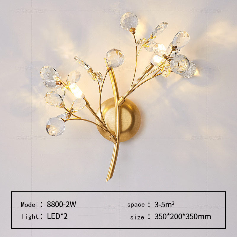 Moderne Blomster Vegglampe laget av Krystall – Elegant Veggbelysning for Oppholdsrom | Luvikno