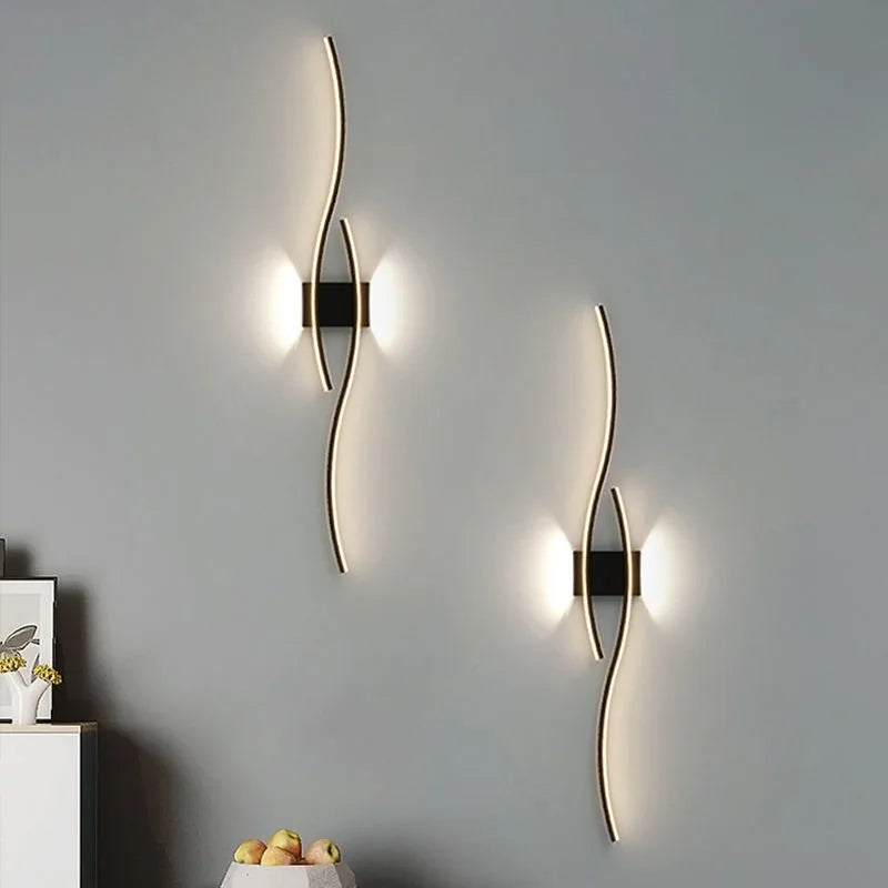 Moderne LED Vegglampe – Bølgeformet Design, Minimalistisk Stil | Luvikno
