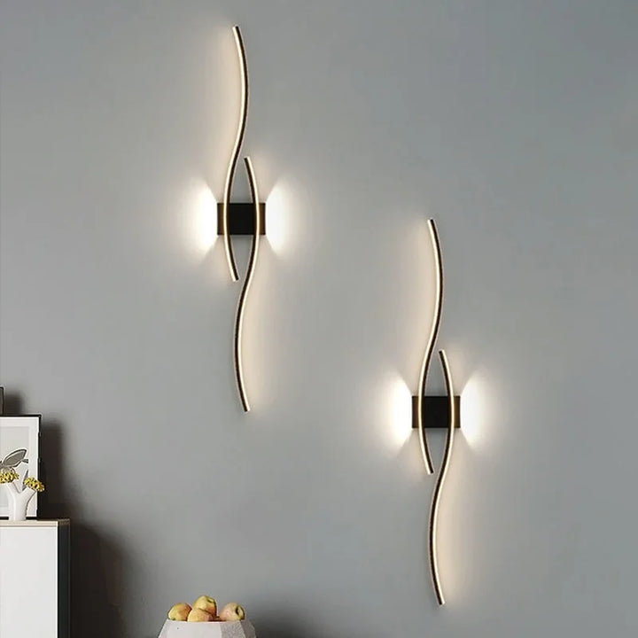 Moderne LED Vegglampe – Bølgeformet Design, Minimalistisk Stil | Luvikno