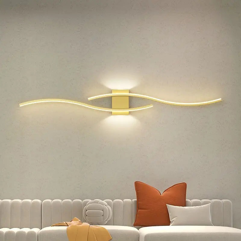 Moderne LED Vegglampe – Bølgeformet Design, Minimalistisk Stil | Luvikno