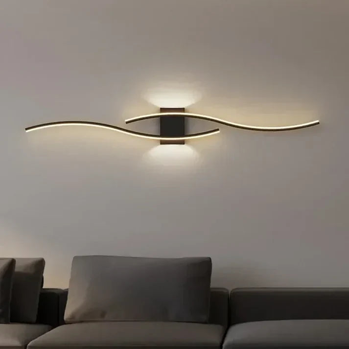 Luvikno | Lumivora Wave LED Vegglampe | Moderne Bølge Design | Energisparende & Stilig | 60×15 cm | Varm, Blendingfri Lys