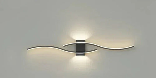Luvikno | Lumivora Wave LED Vegglampe | Moderne Bølge Design | Energisparende & Stilig | 60×15 cm | Varm, Blendingfri Lys