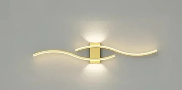 Luvikno | Lumivora Wave LED Vegglampe | Moderne Bølge Design | Energisparende & Stilig | 60×15 cm | Varm, Blendingfri Lys
