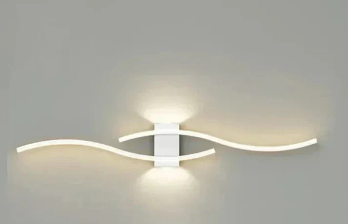 Luvikno | Lumivora Wave LED Vegglampe | Moderne Bølge Design | Energisparende & Stilig | 60×15 cm | Varm, Blendingfri Lys