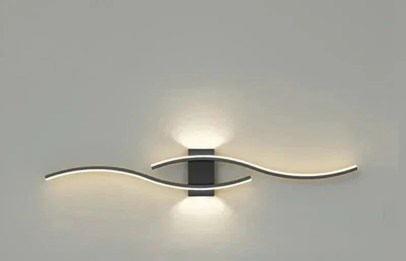 Moderne LED Vegglampe – Bølgeformet Design, Minimalistisk Stil | Luvikno