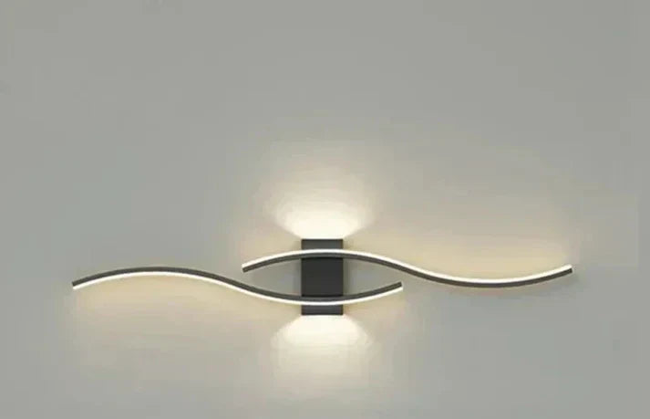 Luvikno | Lumivora Wave LED Vegglampe | Moderne Bølge Design | Energisparende & Stilig | 60×15 cm | Varm, Blendingfri Lys