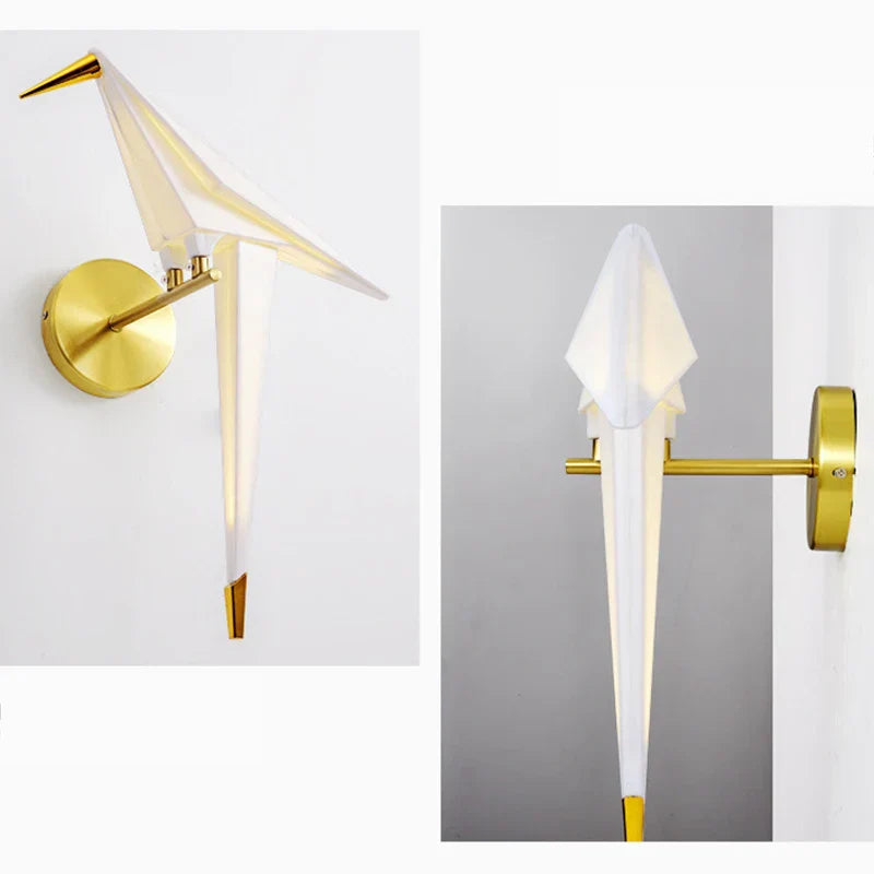 Moderne Origami Grane Vegglampe - Elegant LED Lys for Stueområder | Luvikno
