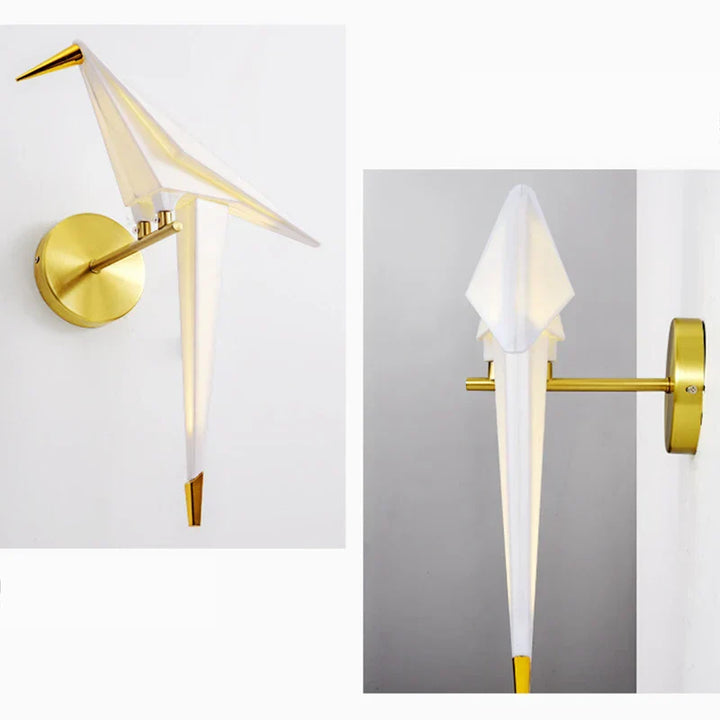 Moderne Origami Grane Vegglampe - Elegant LED Lys for Stueområder | Luvikno