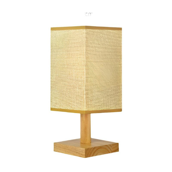 USB Bordlampe med Stoffsjcjerm - Moderne LED Nattbordlampe for Soverom og Kontor | Luvikno