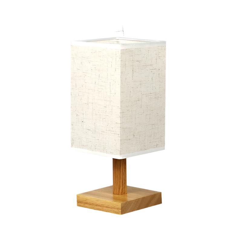 USB Bordlampe med Stoffsjcjerm - Moderne LED Nattbordlampe for Soverom og Kontor | Luvikno