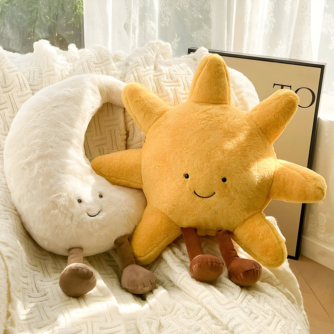 CloudMoon Pute - Myk Måne og Sol Tatami Pute | Luvikno