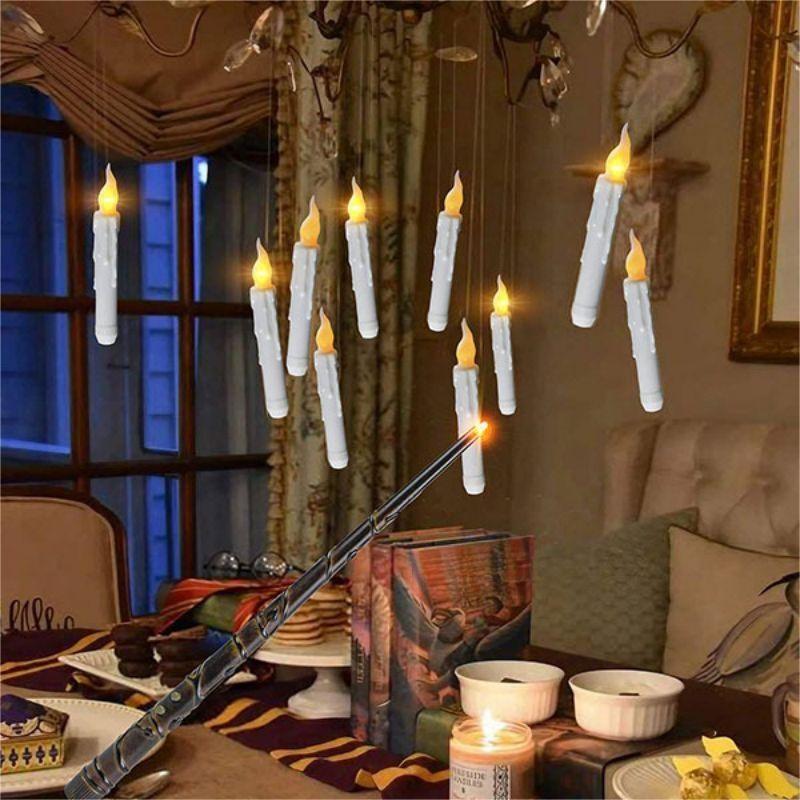 HALLOWEEN DEKORASJONSLYS - 20PCS FLYTENDE LYS MED STAVFJERNSTYRING - Luvikno