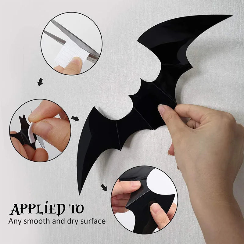 Bats Veggdekorasjonsklistremerker - Halloween Dekorasjonsklistremerker For Hjemmedekor (120 Stk) Luvikno