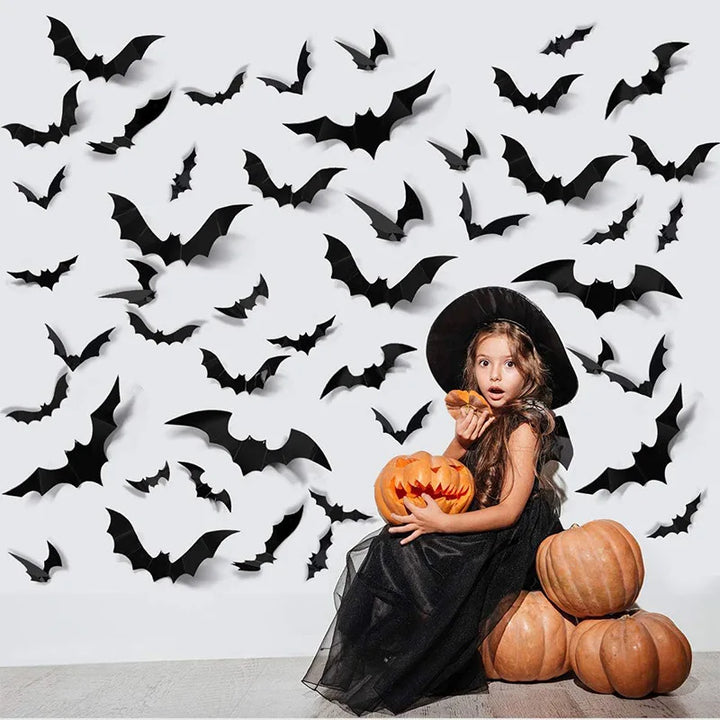 Bats Veggdekorasjonsklistremerker - Halloween Dekorasjonsklistremerker For Hjemmedekor (120 Stk) Luvikno